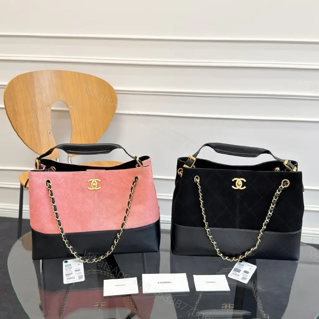 View 8 of Pink & Black Quilted Tote: Luxe Two-Tone Everyday Carry Bag