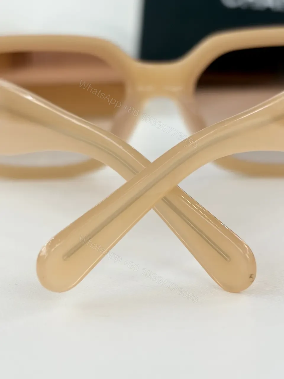 View 2 of Bold Black Acetate Rectilinear Sunglasses, Gold Accents, UV400 Protection