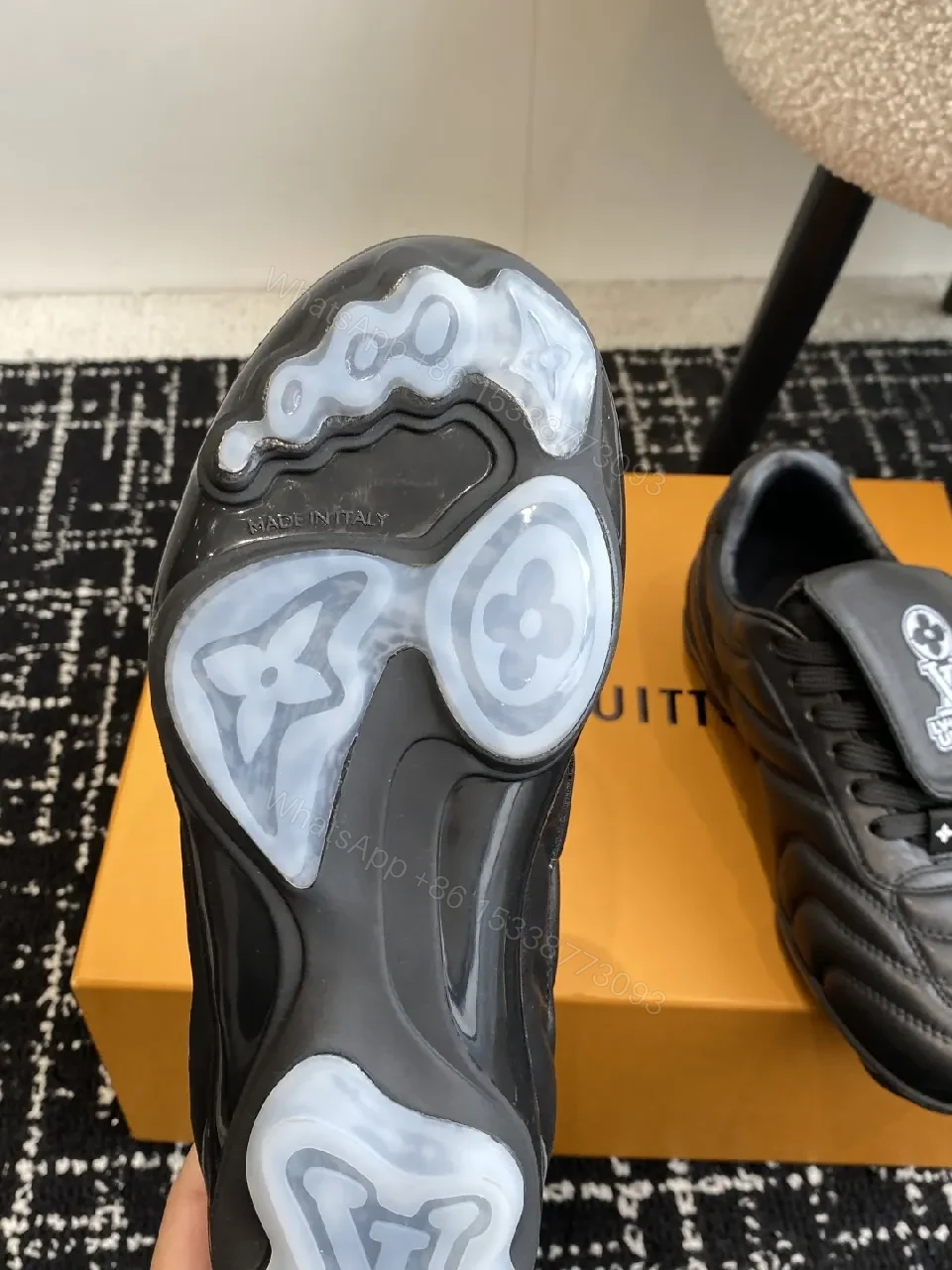 View 3 of Quilted High-Top Sneakers: Luxury Designer-Inspired Comfort