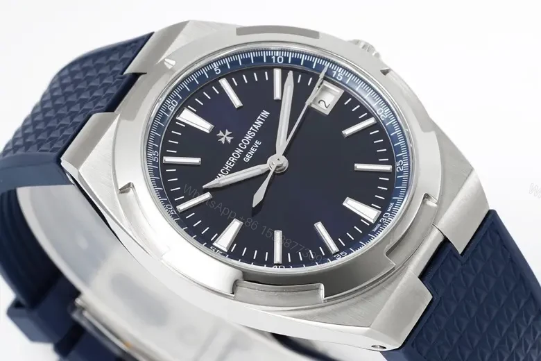 View 5 of GS Factory Vacheron Constantin Overseas 4500V Series Steel Watch – Blue Dial, 41mm Stainless Steel Case, Rubber Strap, Automatic Cal.5100 Movement, 60-Hour Power Reserve, Geneva Seal Certified