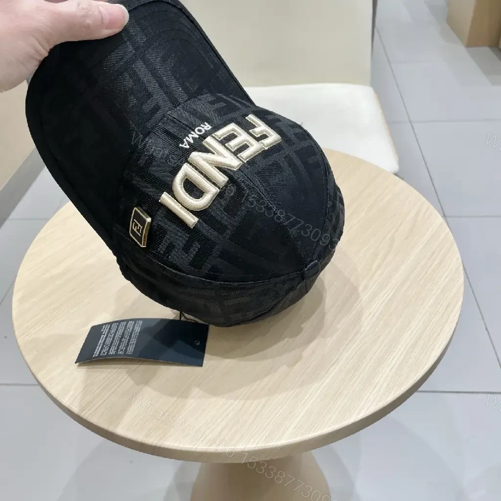 View 7 of Patterned Luxury Cap: Mono Fendi-Inspired Logo, Standout Comfort