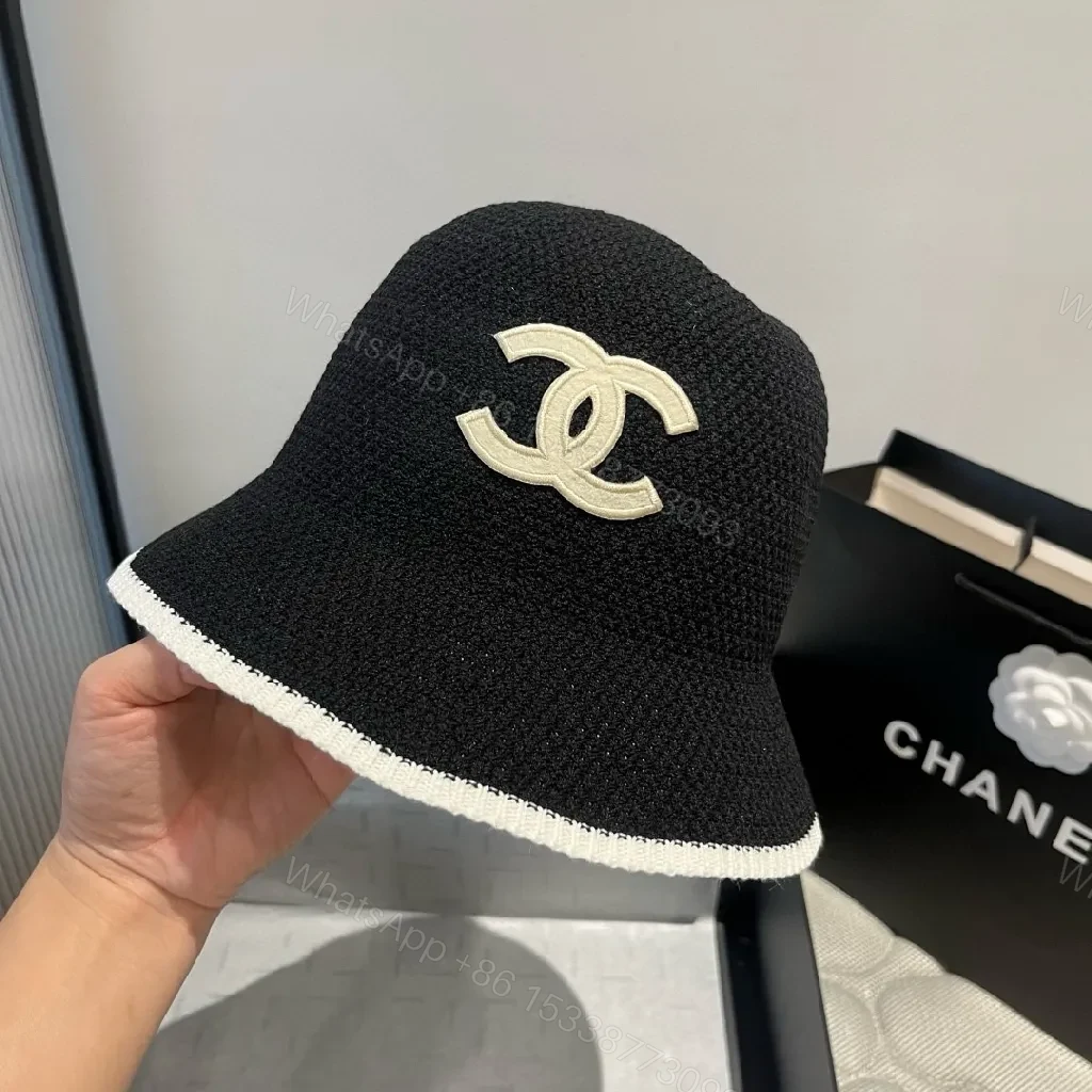View 7 of Navy Knit Bucket Hat: Luxe Logo, Embossed Detailing