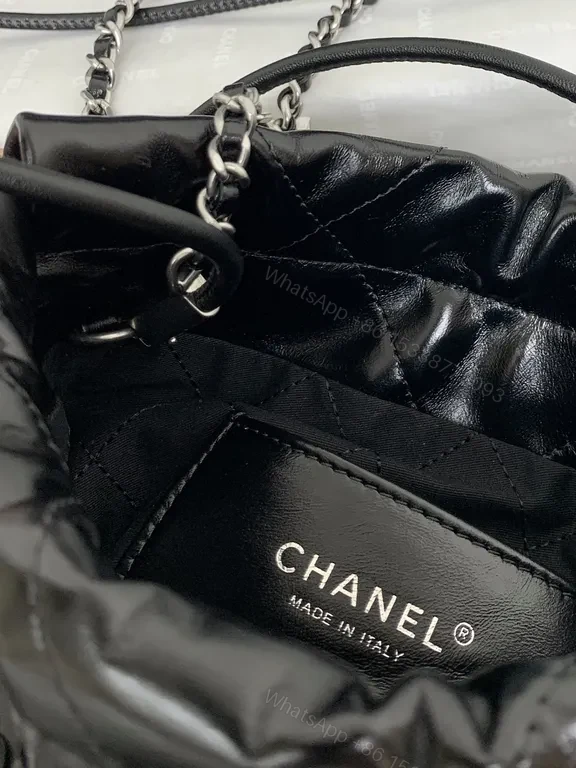 View 7 of Chanel-Inspired Chain-Handled Quilted Leather Bag