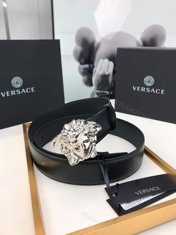Versace Medusa Buckle Leather Belt â€” Timeless Luxury Accessory — view 1