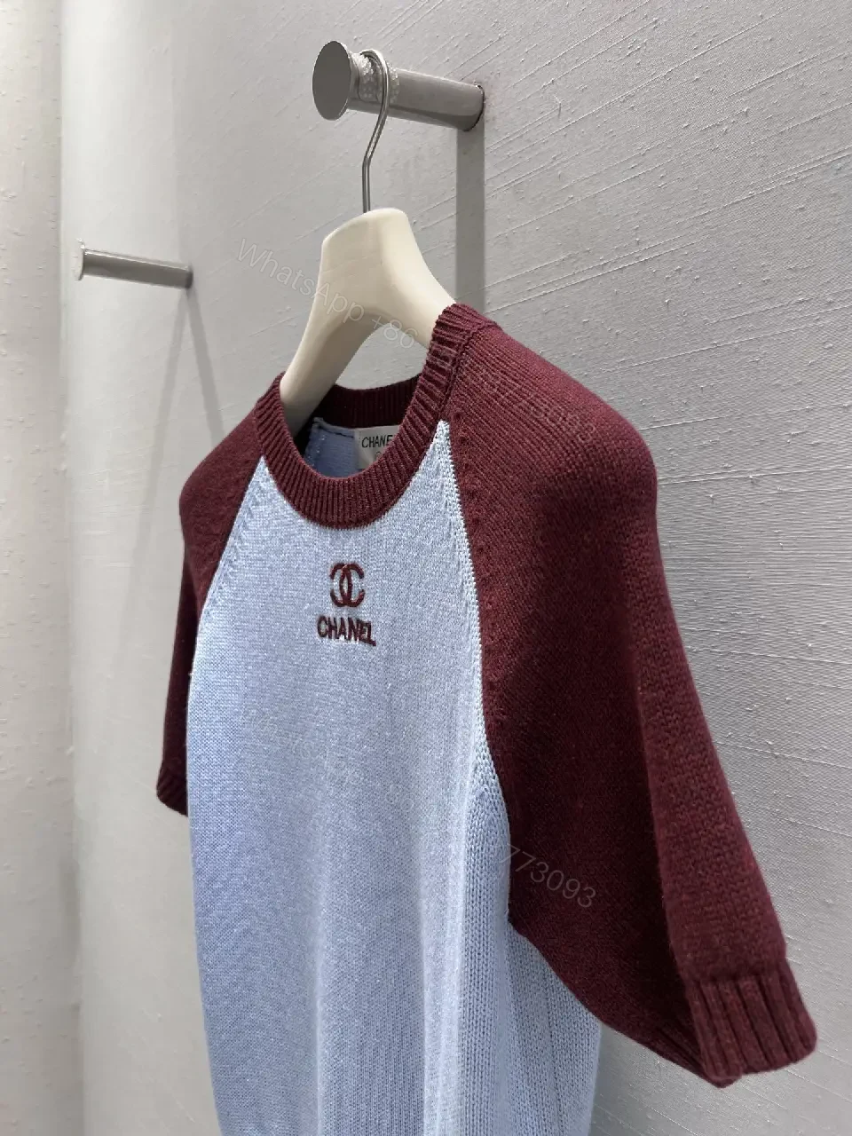 View 4 of Textured Color-Block Knit Tee: Luxe Casual Comfort