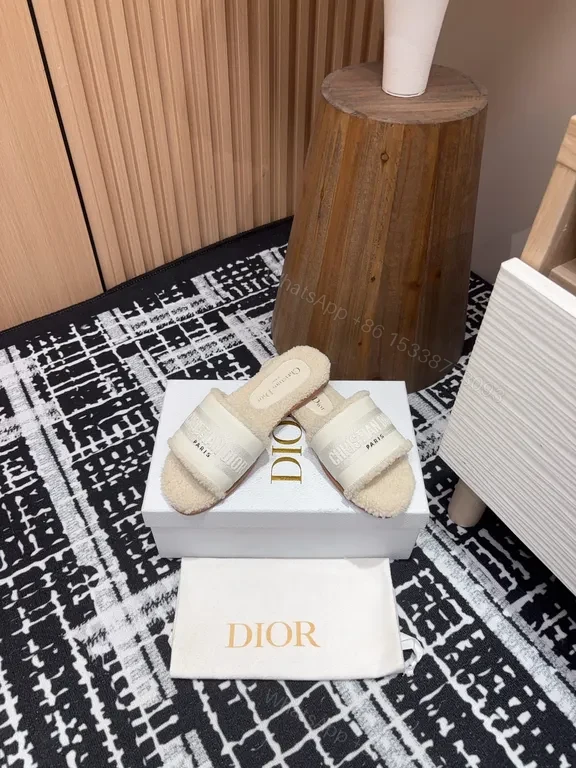 View 4 of Chic BouclÃ© Textured Sandals â€“ All-Day Comfort Slides