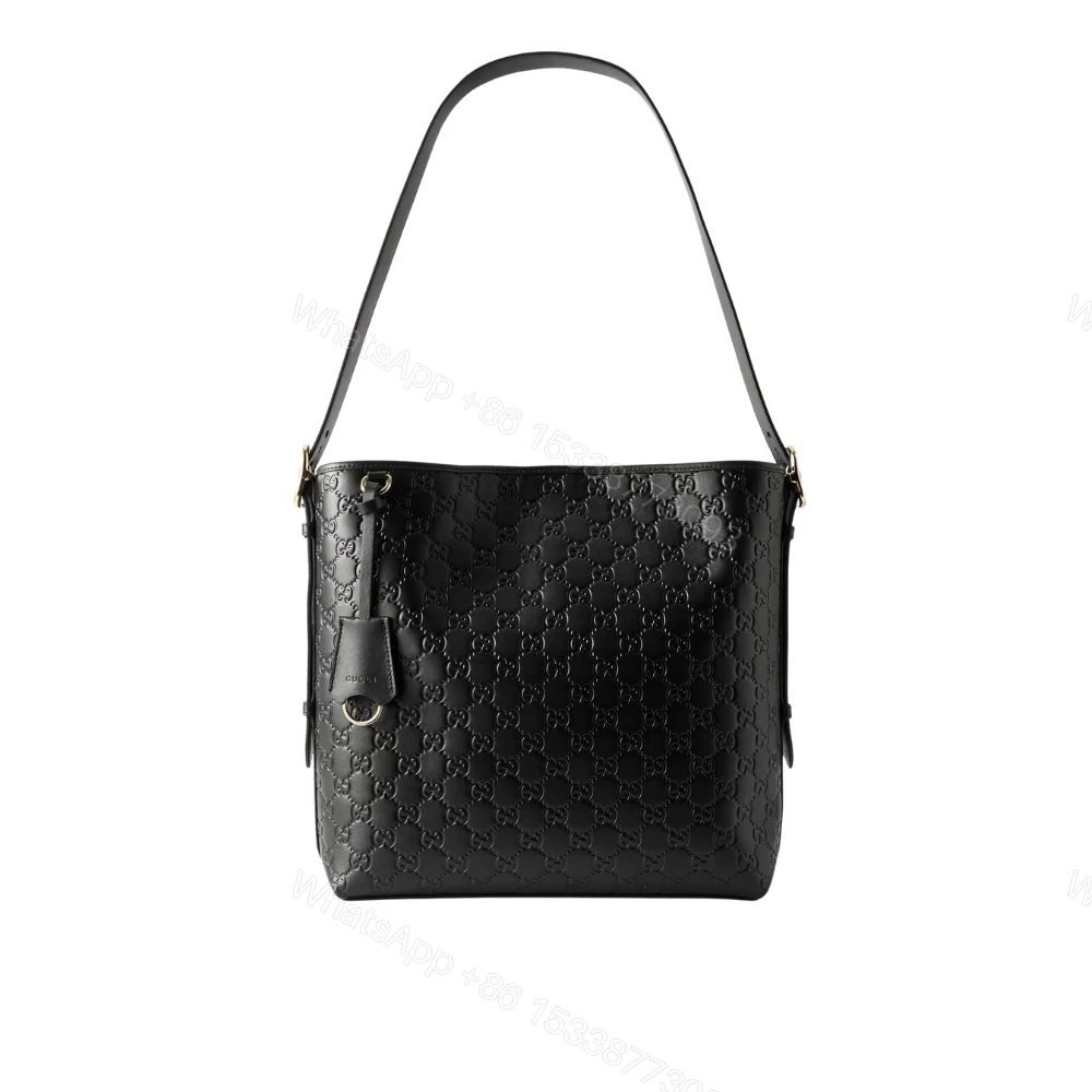 Gucci Gg Emblem Small Shoulder Bag In Black Gg 26Cm — view 1