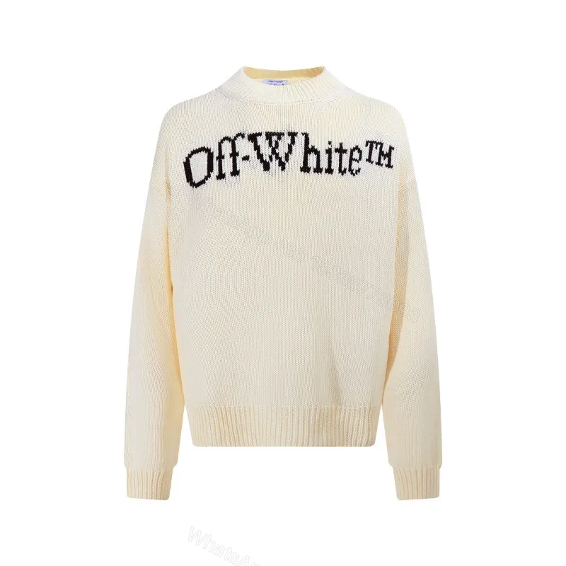Ivory Knit Crewneck with Bold Logo - Elevated Everyday Luxury — view 1