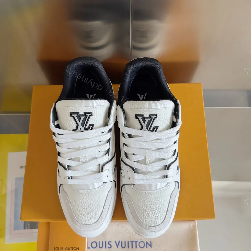 View 6 of Bold White & Black Luxe Detail Sneakers, All-Day Comfort