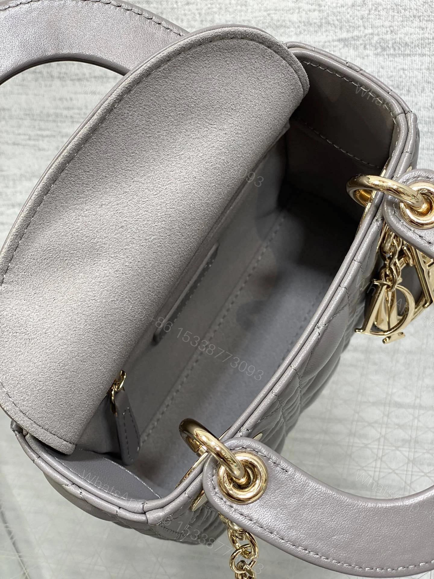 View 7 of Christian Dior Mini Lady Dior bag in gray