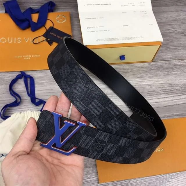 View 7 of LOUIS VUITTON INITIALES 40MM REVERSIBLE DAMIER INFINI LEATHER BELT – B87