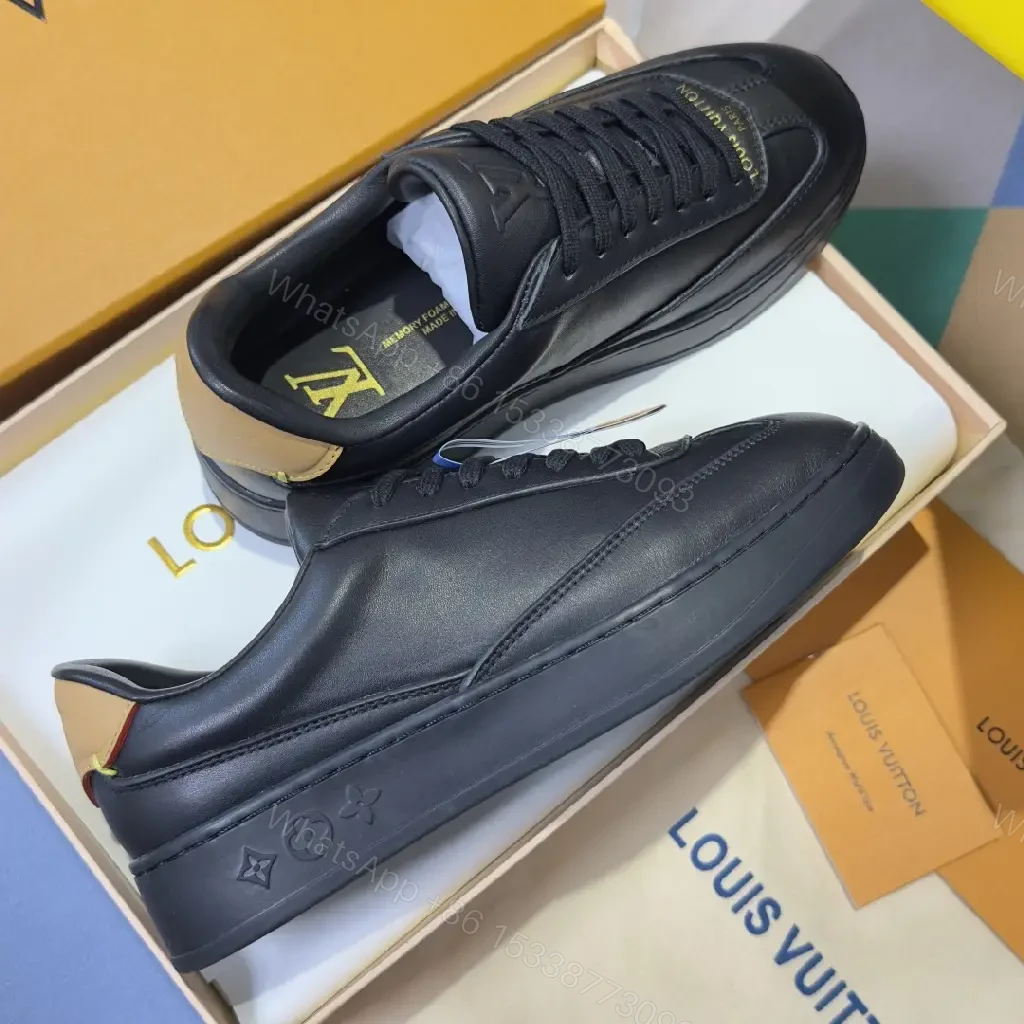 View 7 of Black Calf Leather Low-Top Sneakers Minimal Luxury Detail