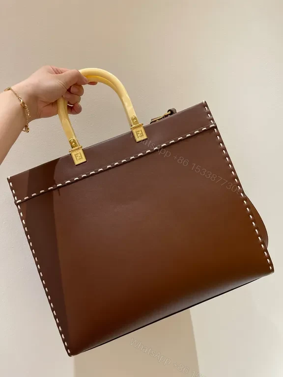 View 8 of Bold Leather Satchel: Structured, Fendi-Detail, Versatile Bag