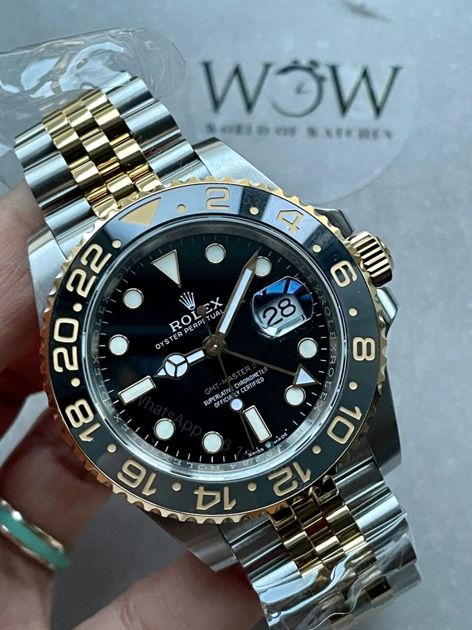 View 2 of EWF Factory 1:1 Rolex GMT-Master II 126713GRNR 904L YG/SS Black Dial Dots VR3285