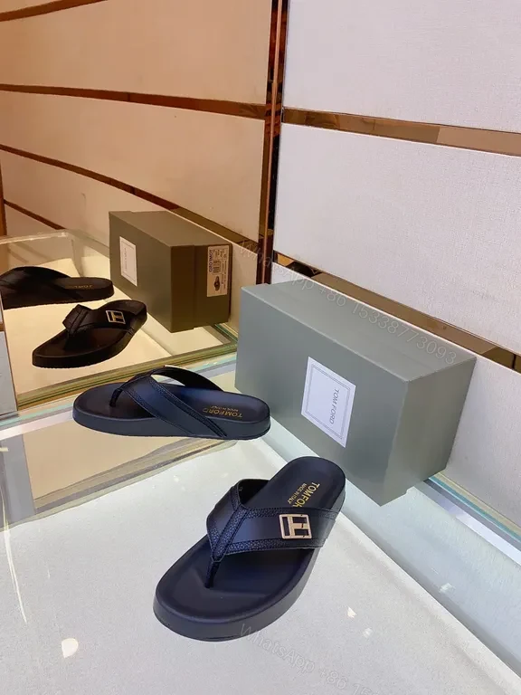 View 8 of Sleek Black Leather Sandal with Gold Buckle - All-Day Comfort