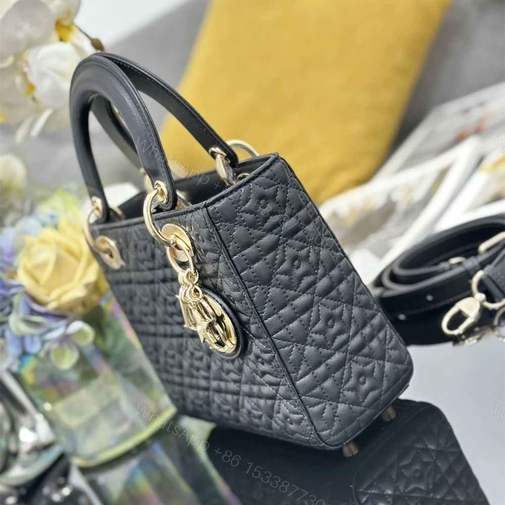 View 3 of 高仿Dior*Lady系列M053M900小羊皮手袋幸運星黑色小號免檢版