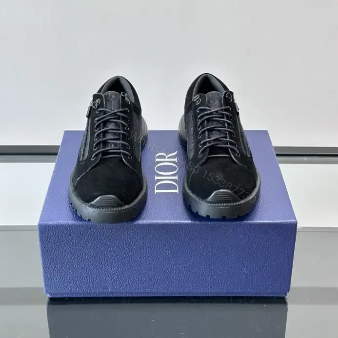 View 7 of DIOR COMBAT DERBY SHOES BLACK SUEDE AND BLACK OBLIQUE JACQUARD – CD199