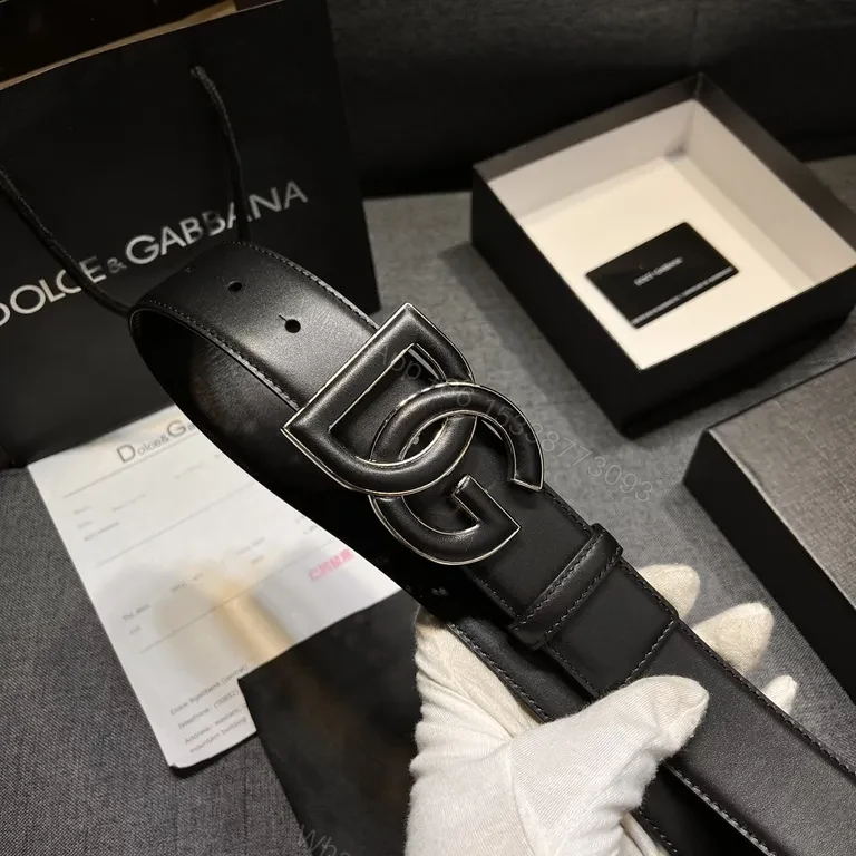 View 8 of Chic Black Leather Belt with Signature Double G Buckle