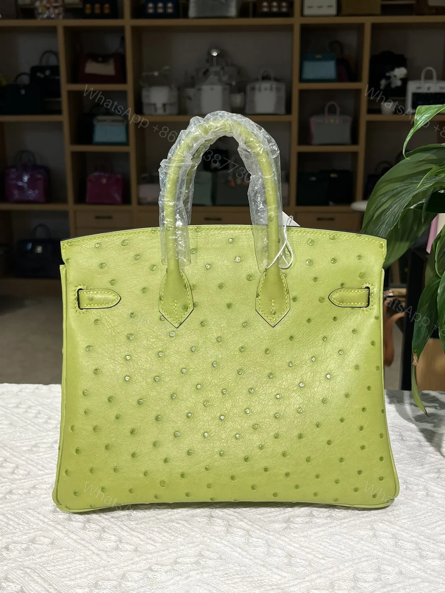 View 2 of Hermes Birkin 25cm Ostrich Leather Gold Hardware