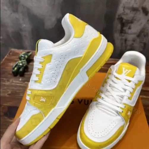 View 3 of LOUIS VUITTON TRAINE SNEAKERS IN WHITE AND YELLOW – LSVT384