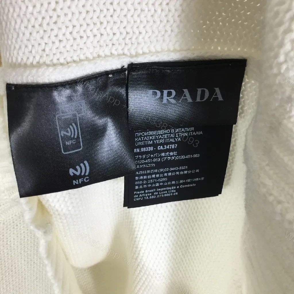 View 3 of White Knit Crew with Premium Logo Detail Knitwear Top
