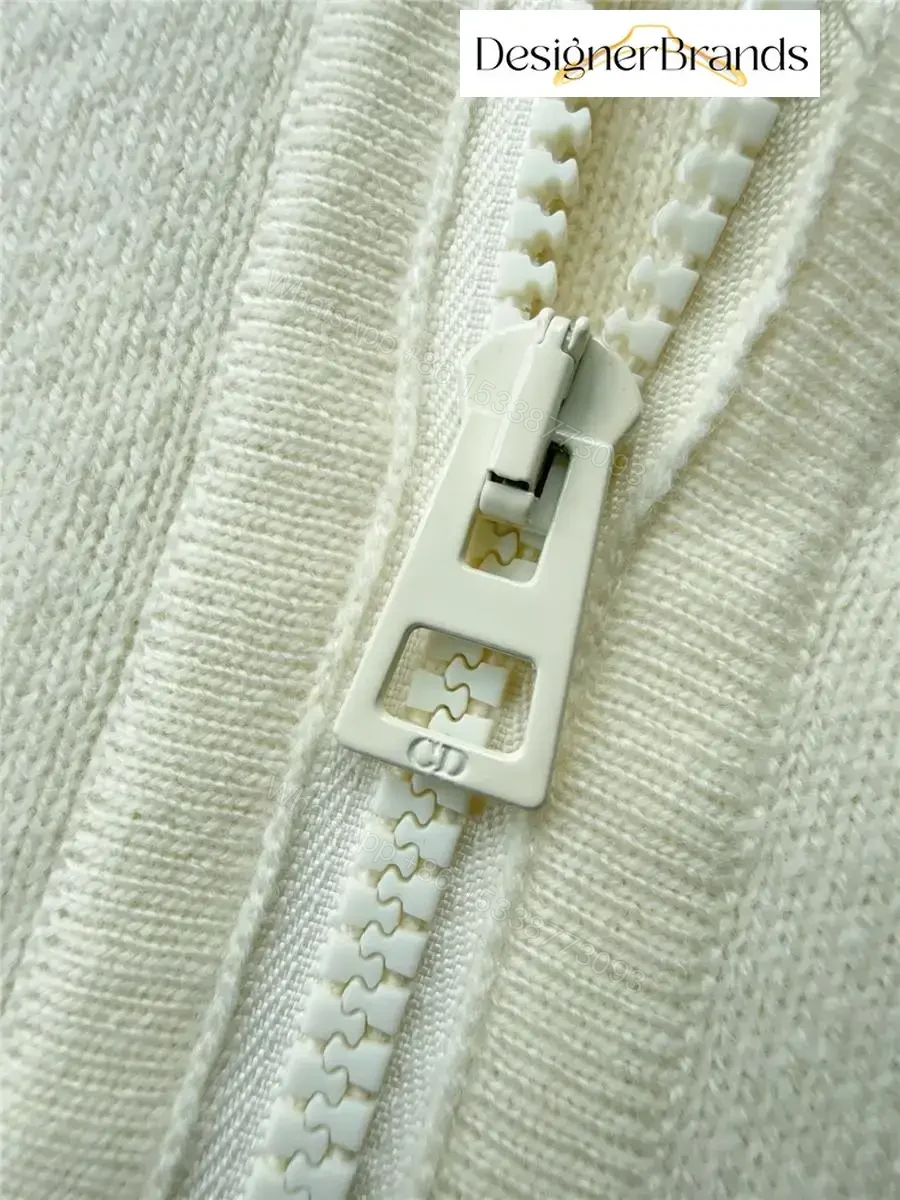 View 6 of Off-White Zip Hoodie with Striped Sleeves: Subtle Luxury Hoodie