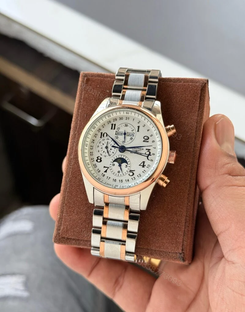 View 2 of Longines Moon-Phase Automatic 42MM Silver Dial Steel