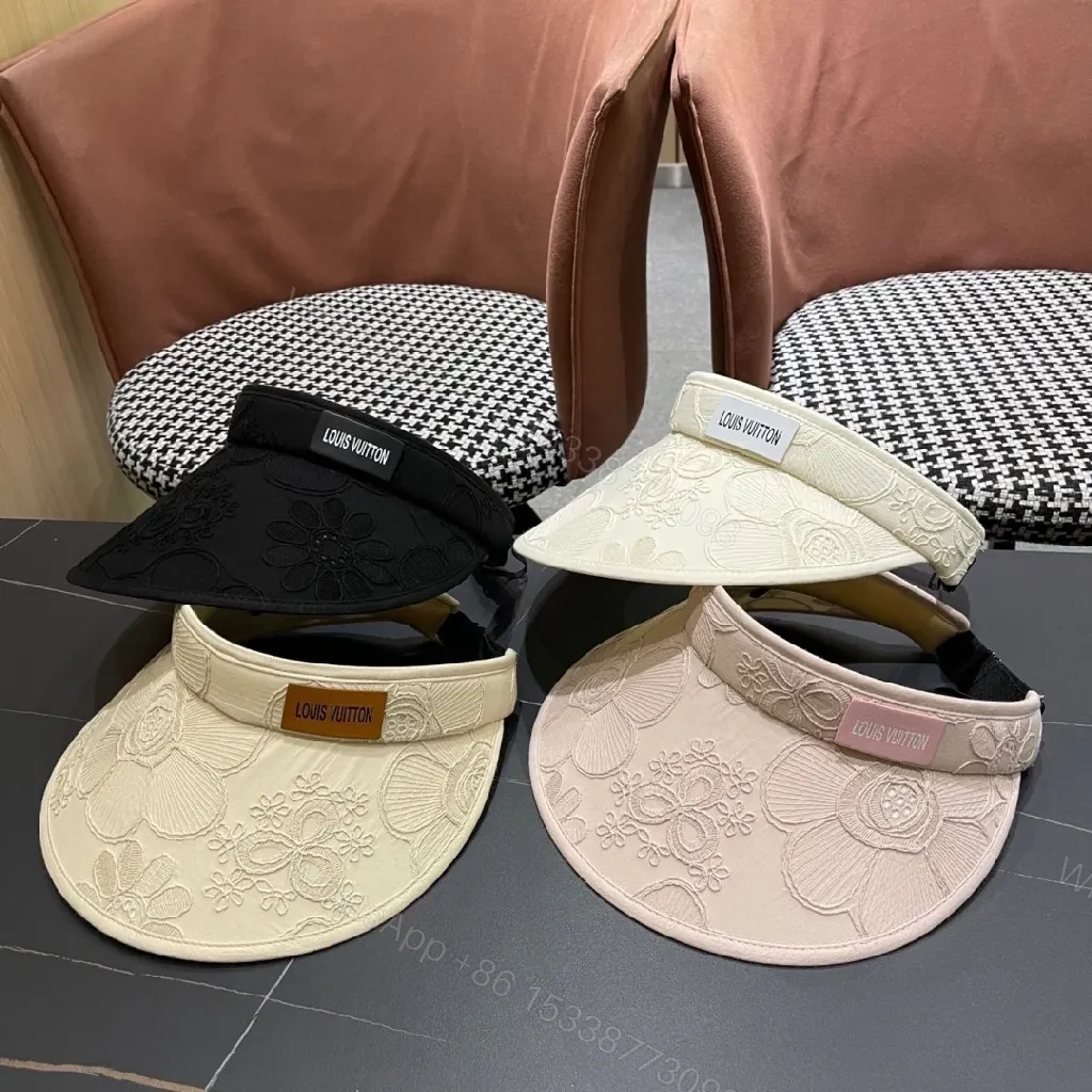 View 10 of Textured Embroidered Visor: Luxury Sun-Ready Accessory