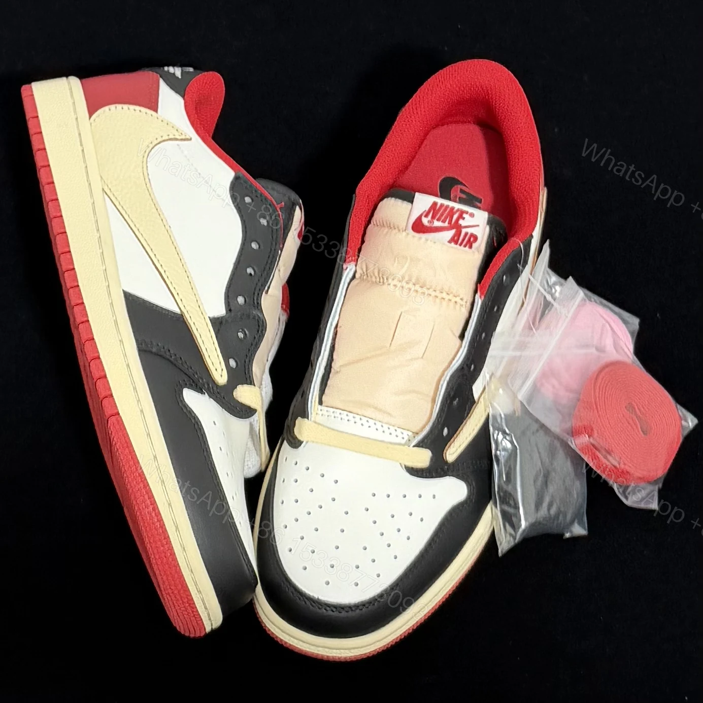 View 8 of Travis Scott x Nike Air Jordan 1 Low OG Black/Red Replica