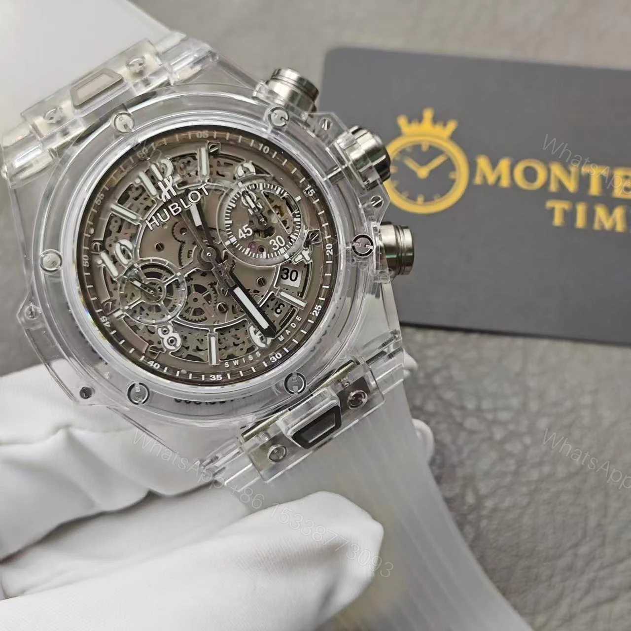 View 6 of Hublot Full Sapphire Replica Best Super Clone