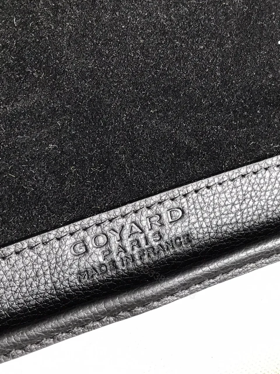 View 2 of Structured Black Leather & Patterned Panel Crossbody Bag