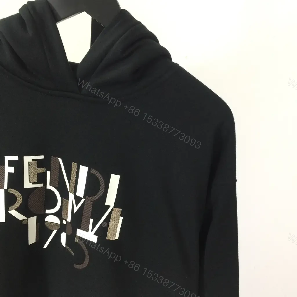 View 2 of Oversized Black Hoodie: Graphic Panel, Luxe Streetwear