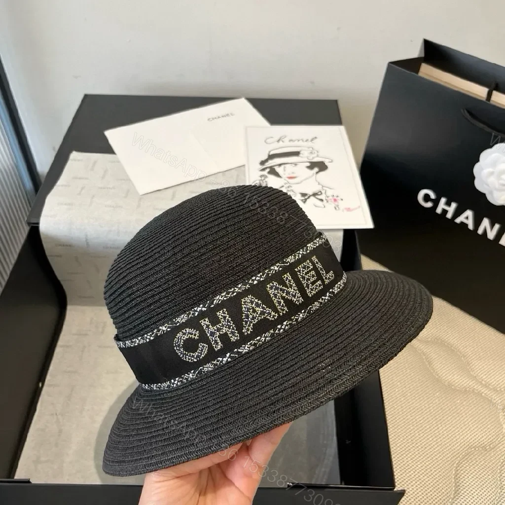 View 6 of Charcoal Raffia Wide-Brim Hat with Luxe Band