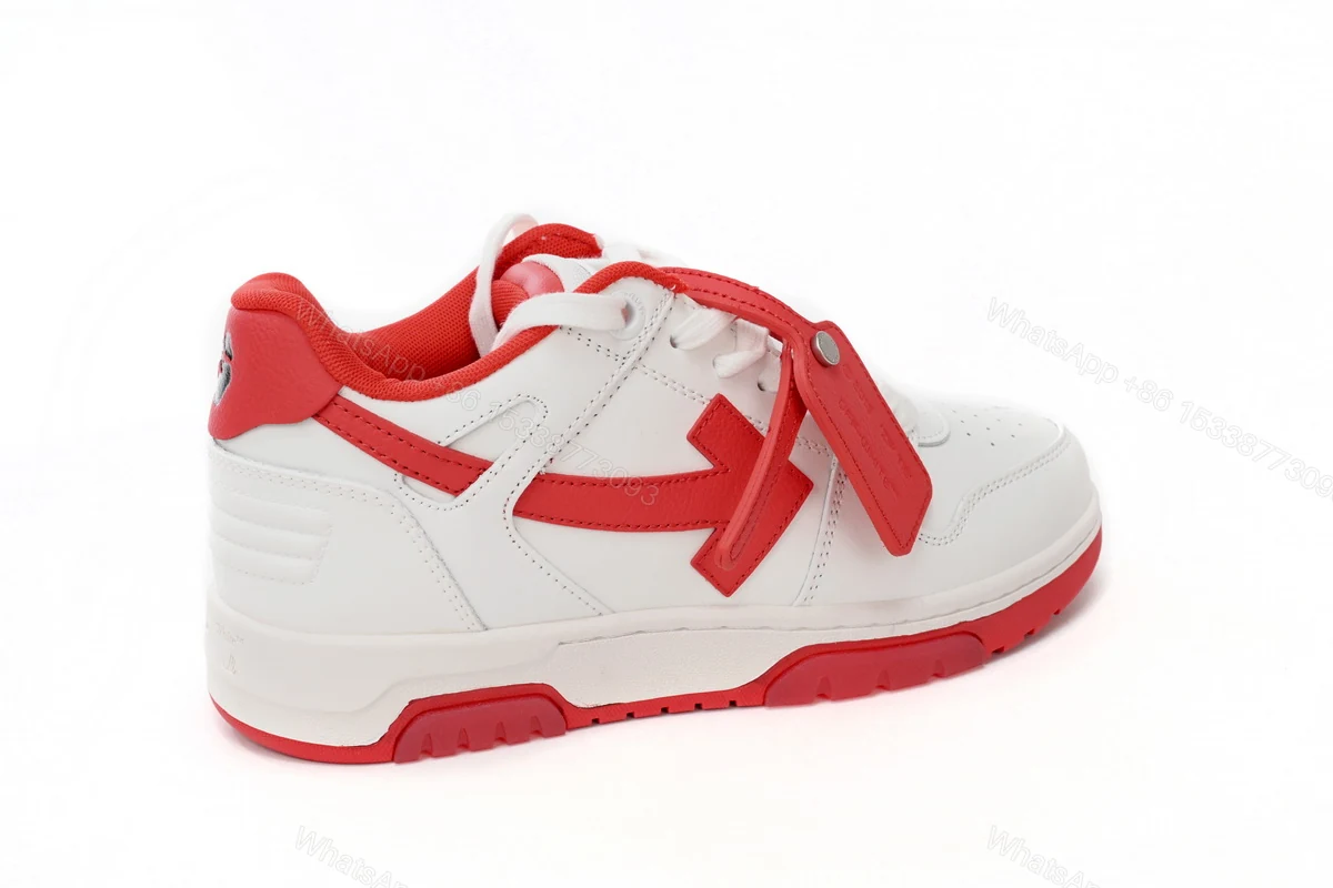 View 8 of OFF-WHITE Out Of Office "OOO" Low Tops White Red OMIA189F22LEA0010125
