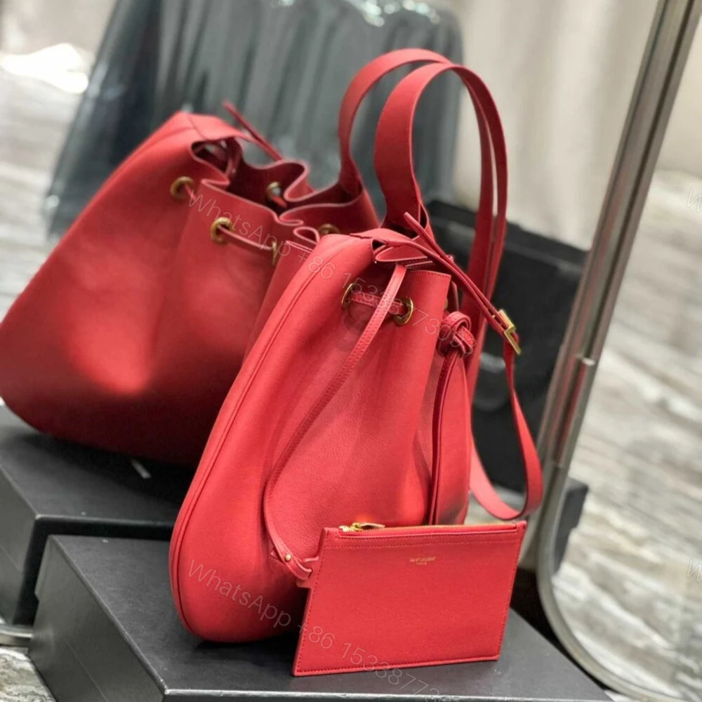 View 4 of Saint Laurent Paris VII Large Flat Hobo Bag In Smooth Bag Red 44Cm