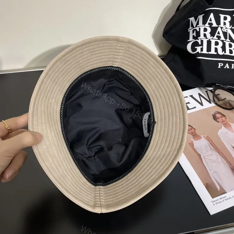 View 2 of Taupe Bucket Hat with Loewe Patch â€“ Soft, Luxe Everyday Style