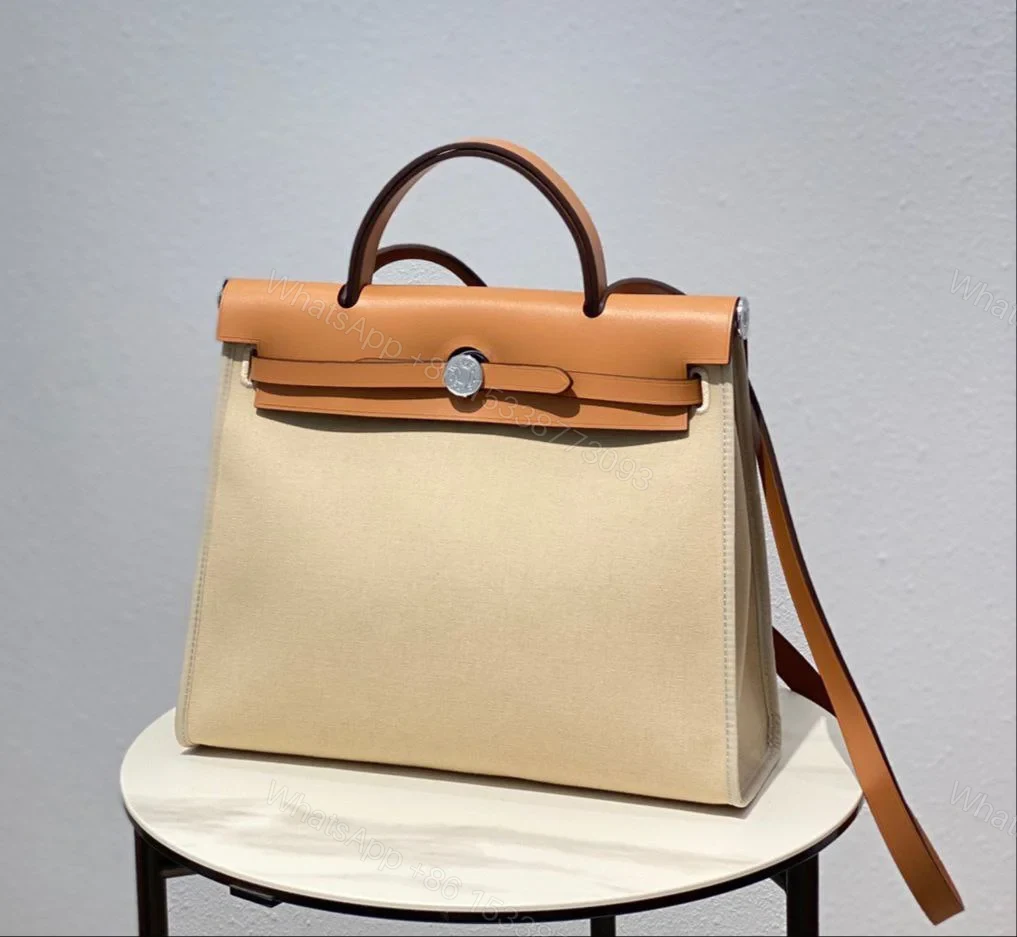 Hermes Herbag Cloth Handbag — view 1