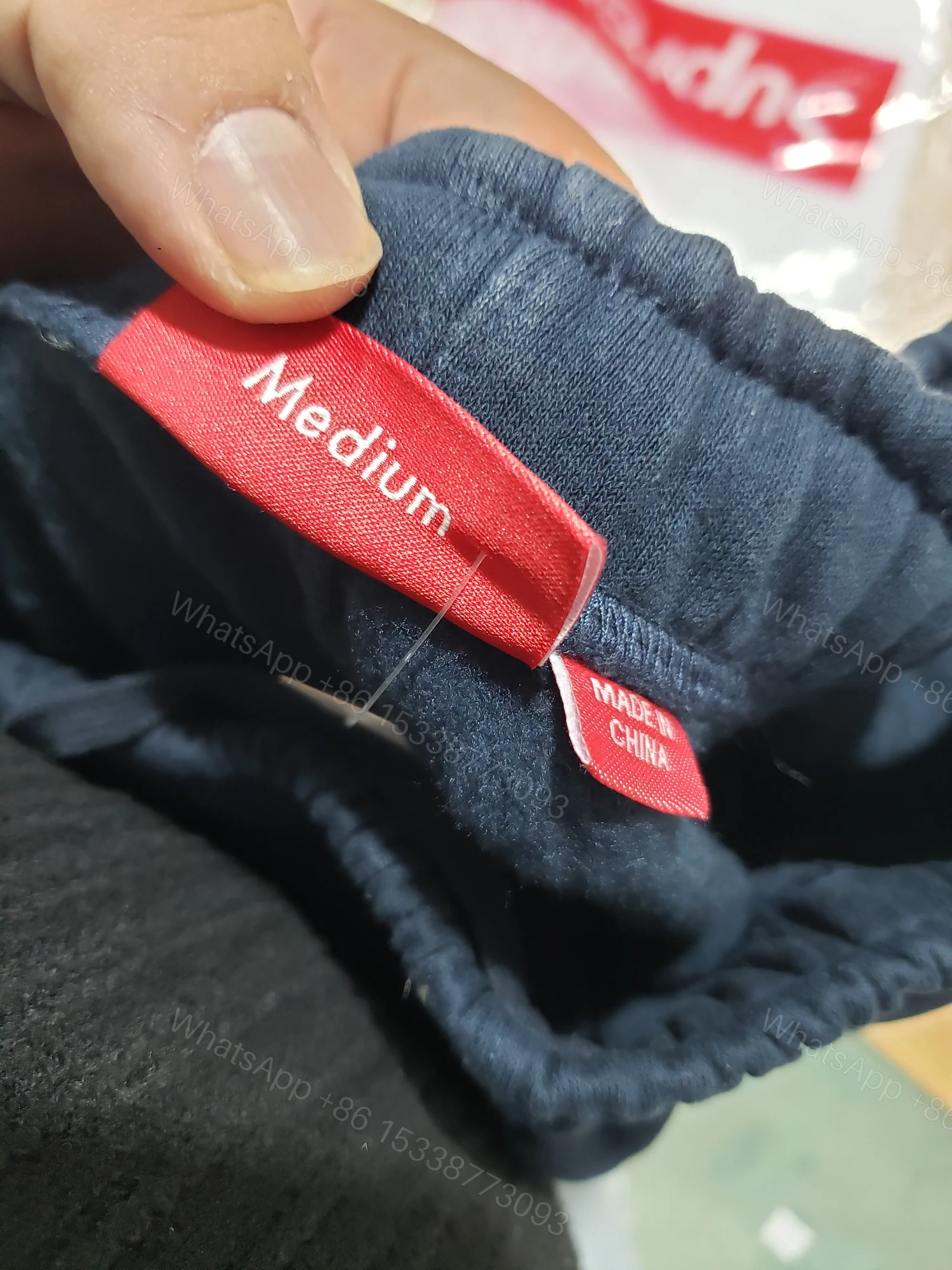 View 4 of Supreme Satin Applique Sweatpant Navy Blue