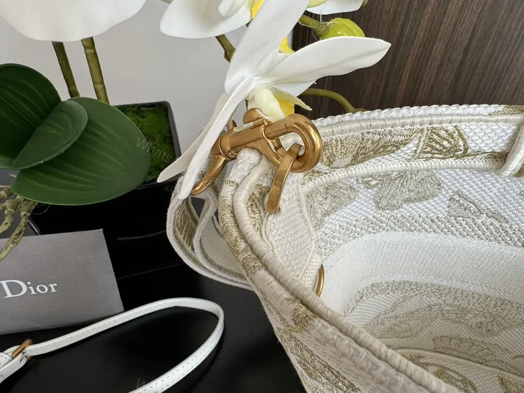 View 9 of Ivory Jacquard Tote: Dior-Inspired Logo, All-Day Luxe