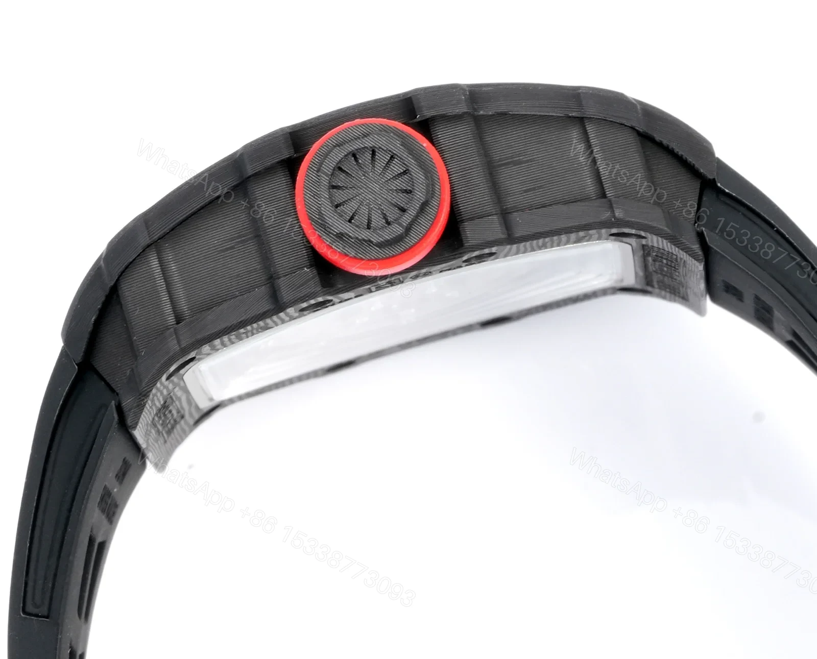 View 6 of Richard Mille RM35-02 Rafael Nadal Automatic Skeleton Watch NTPT Carbon Fiber Black Red Track Dial RMAL1 Movement Premium Edition RM35-02-RN-CARB-SK55