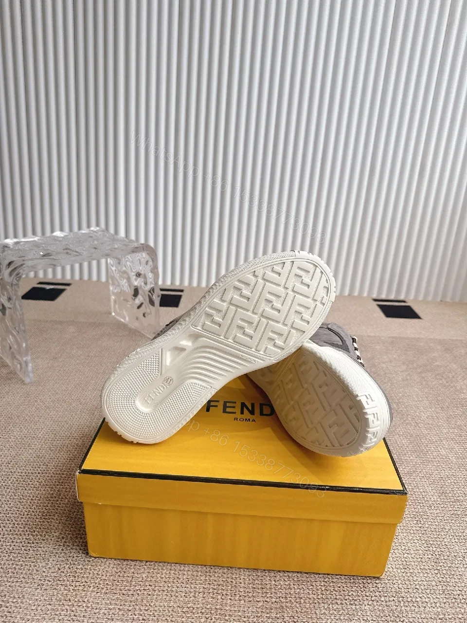 View 6 of Grey Textile Modern Luxe Sneaker with Cushioned Comfort