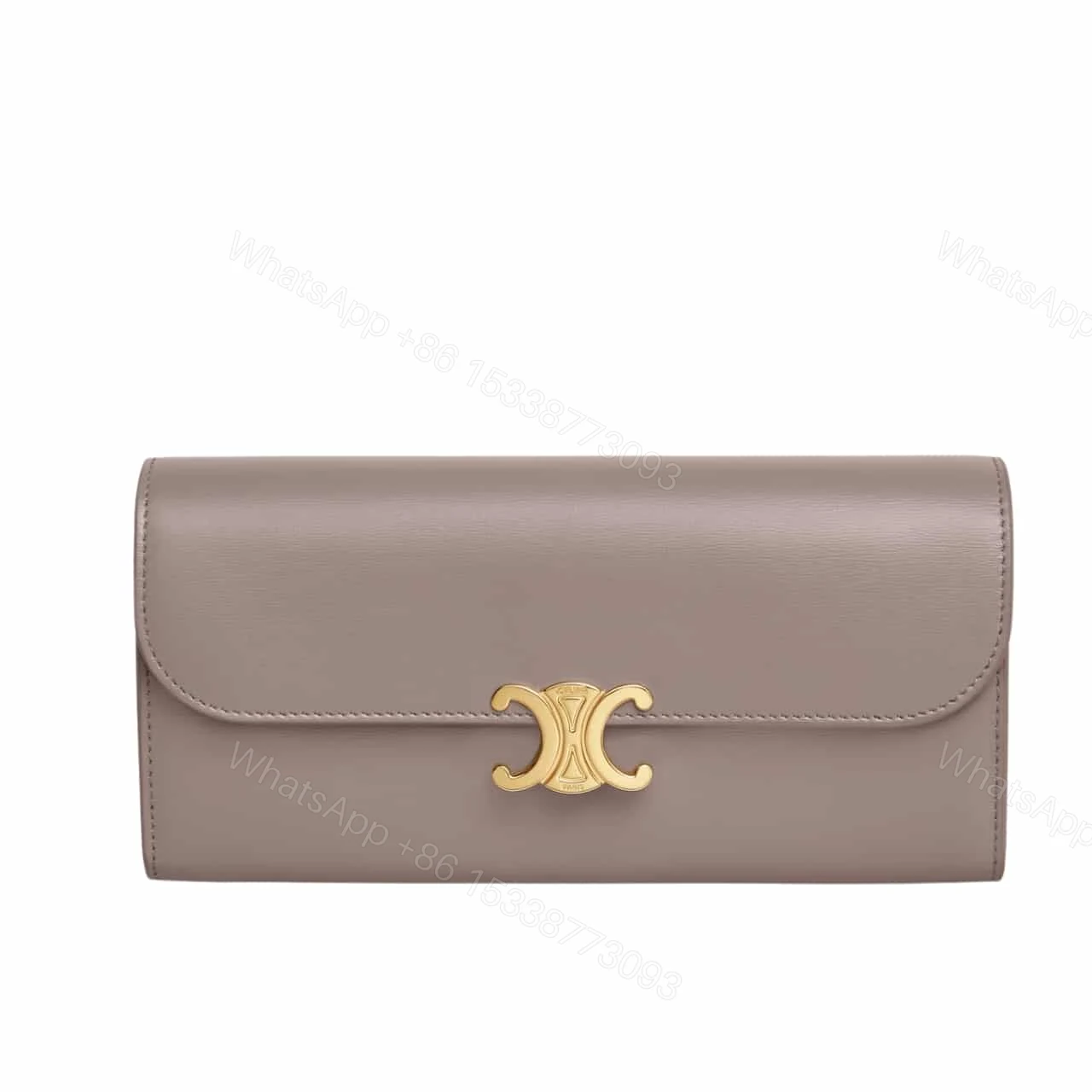 CELINE LARGE WALLET TRIOMPHE IN SHINY PEBBLE 19CM 10E313DPV 10BL — view 1