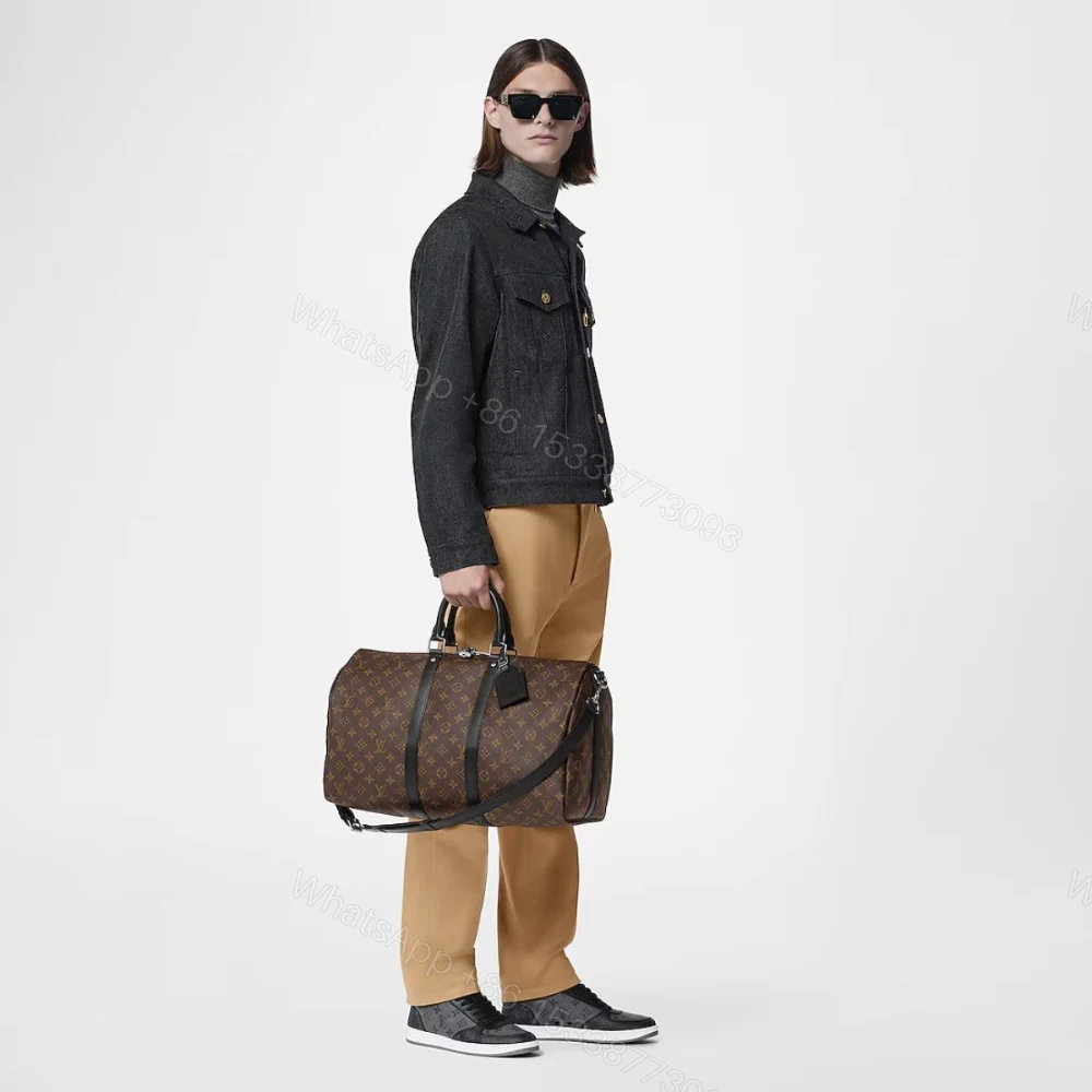 View 7 of Louis Vuitton Keepall Bandouliere 45 Monogram Macassar Canvas 45cm LV M56711