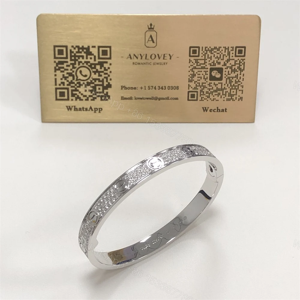 Inspired Cartier Love Bracelet Pave Diamonds White Gold N6717617 — view 1
