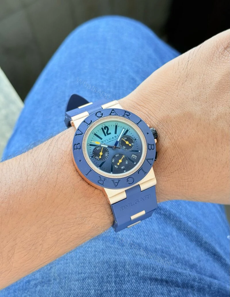 View 3 of Bvlgari Aluminium 43MM Blue Chronograph Quartz