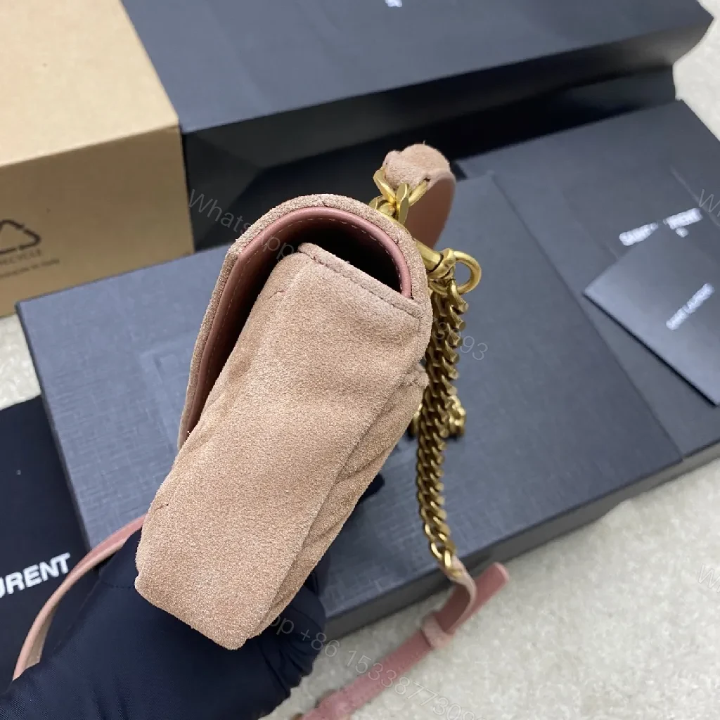 View 5 of Velvet Chevron Crossbody Bag: Blush, Gold Hardware, Chic Style