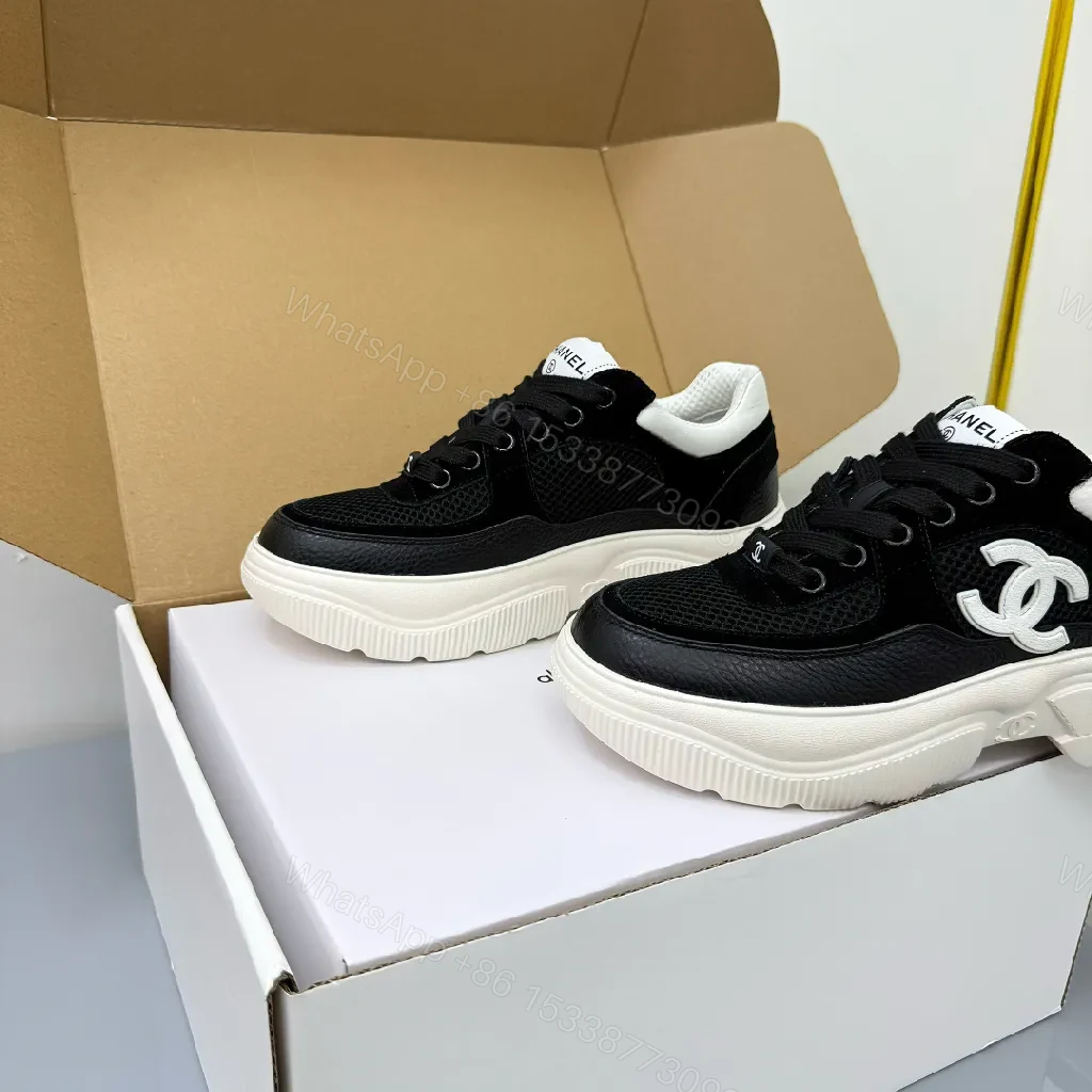 View 7 of Chic Black Mesh Luxe Sneakers with Logo Emblems