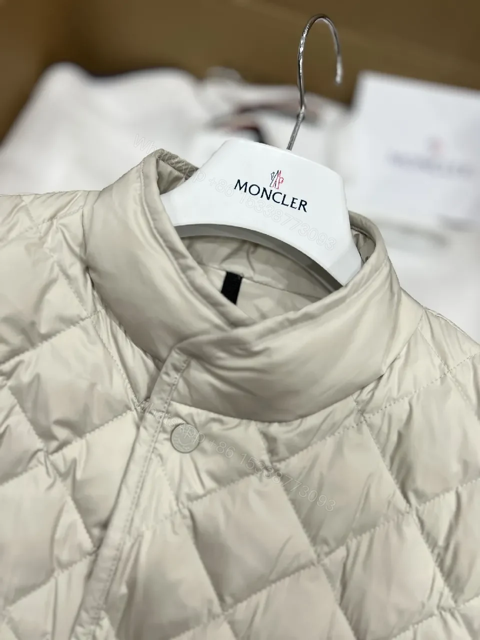 View 3 of Quilted Light Warmth Jacket — Diamond Stitch, Minimal Sleek Style