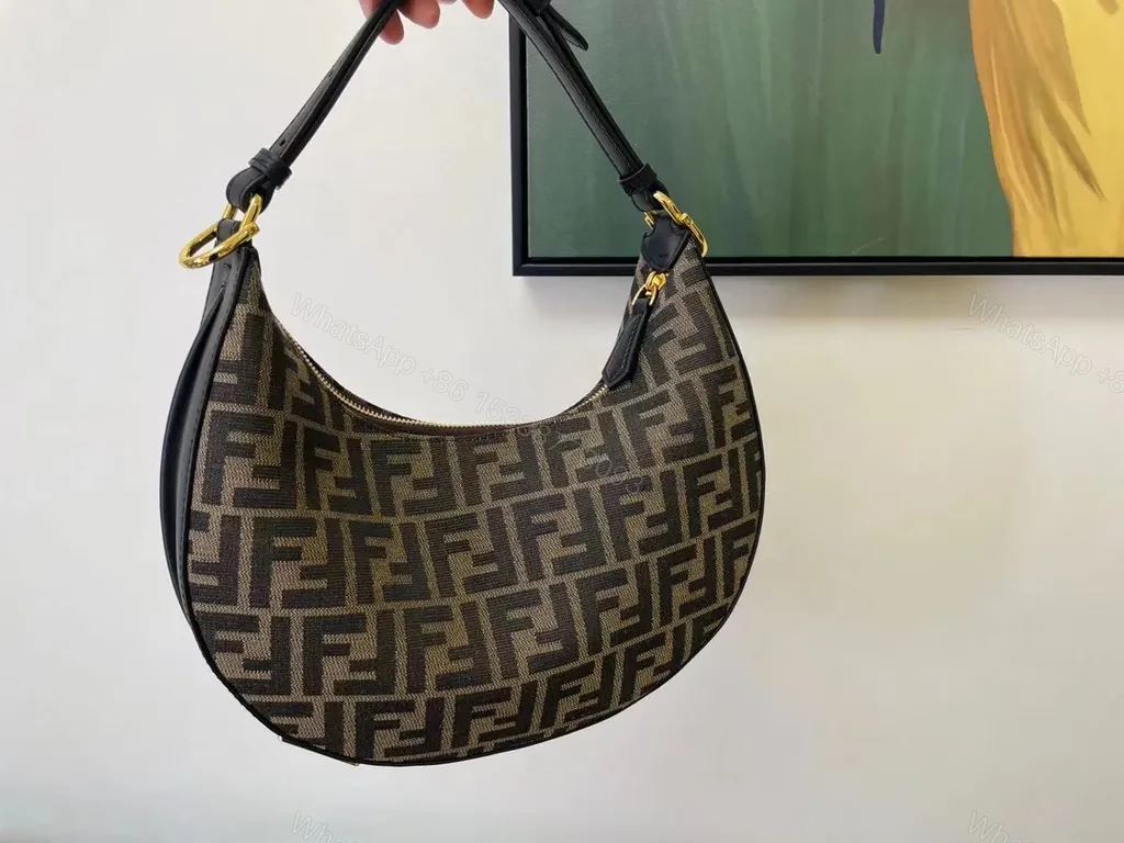 View 5 of Bold Logo Hobo Bag: Monogramed Leather & Canvas, Gold Accents