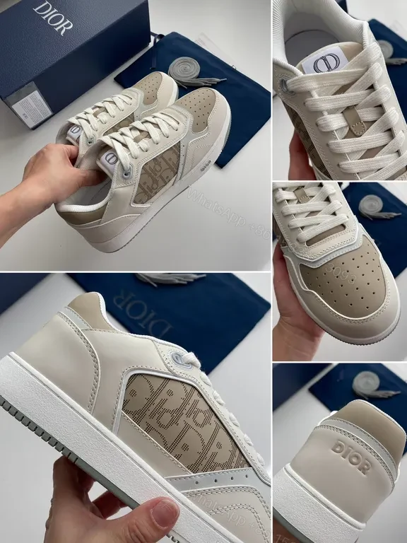 View 7 of Beige Leather Mesh Sneaker - Chic Luxe Comfort